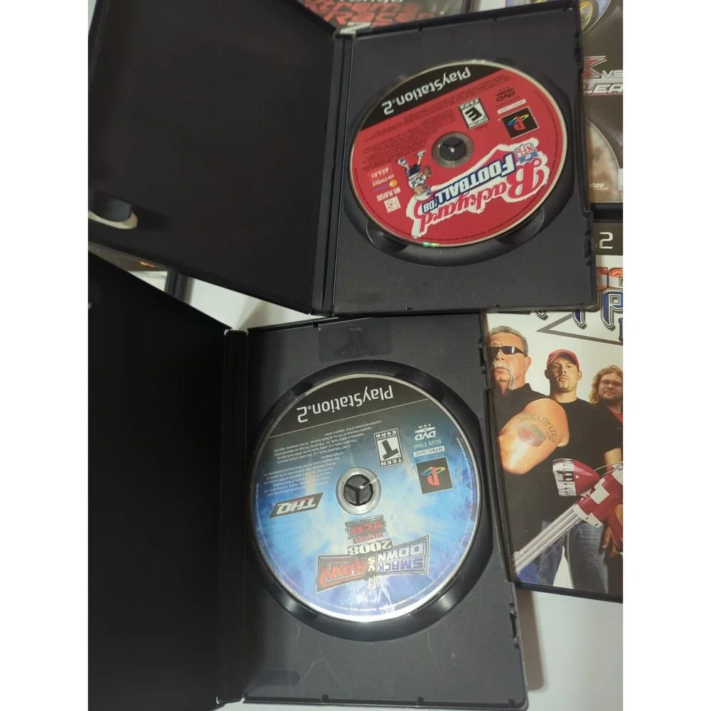 Sony PlayStation 2 PS2 Game Lot Woods Madden Racer Chopper Smack Down Football